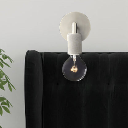Minimalistische Wandlamp met Vierkante Arm – Metalen Sconce voor Binnen in Zwart, Messing of Chroom | 1 of 2 Lichtpunten | Bare Bulb Industrieel Design | E26/E27 Fitting