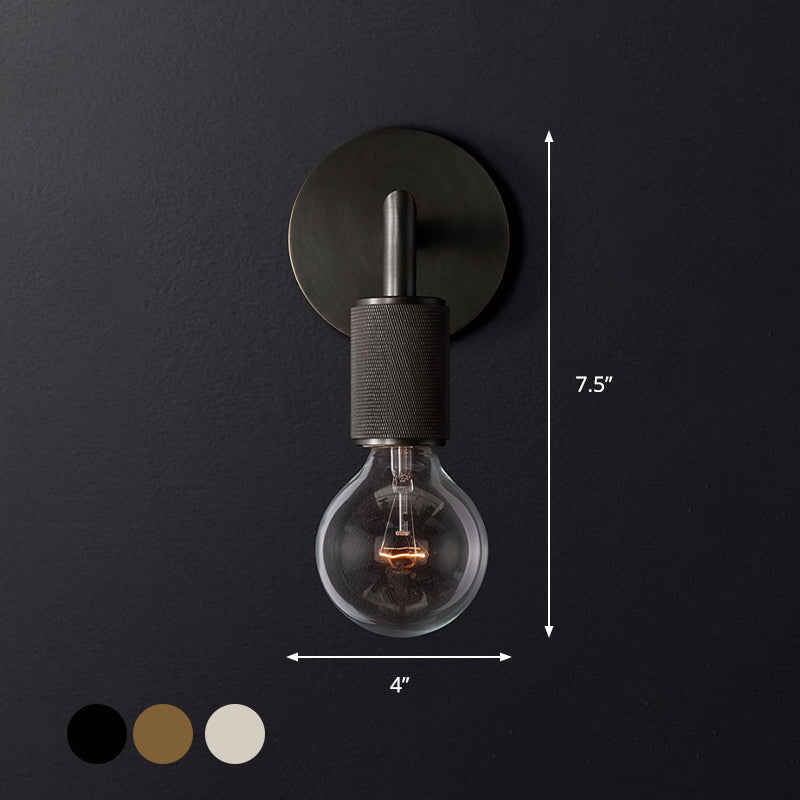 Minimalistische Wandlamp met Vierkante Arm – Metalen Sconce voor Binnen in Zwart, Messing of Chroom | 1 of 2 Lichtpunten | Bare Bulb Industrieel Design | E26/E27 Fitting