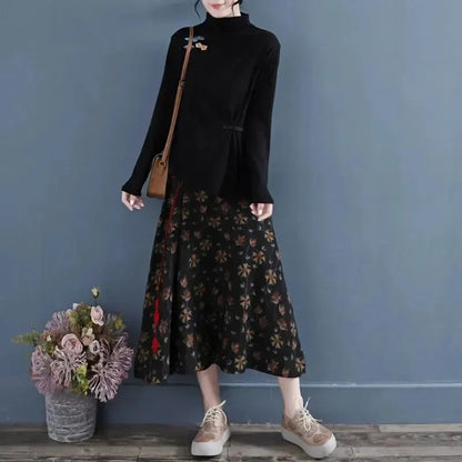 Vrouwelijke Fluwelen Blouse met Geborduurde Details