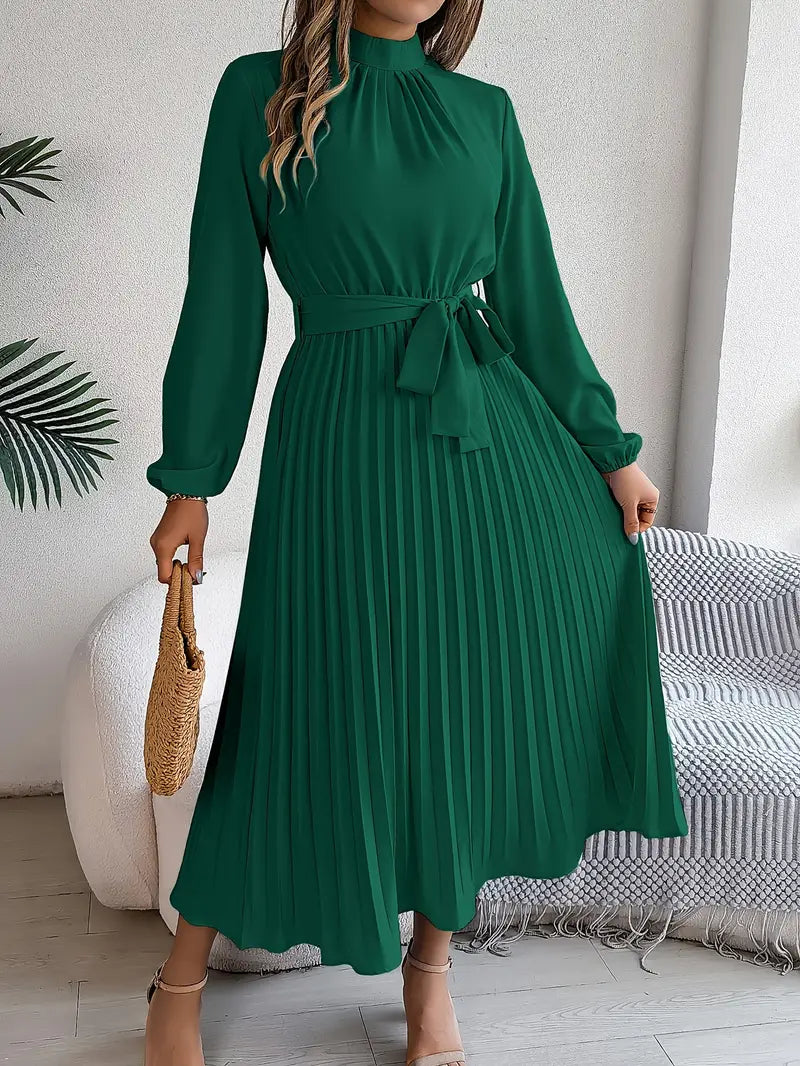 Midi Jurk met Ceintuur Minimalistisch Design