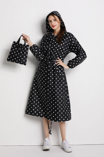 Dames Regenjas Lange Lichtgewicht Met Leuke Print