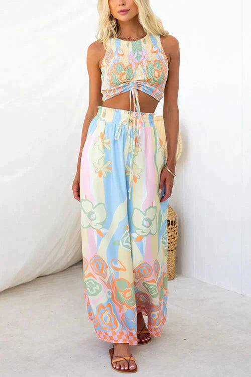 Elastische Broek met Bloemenprint Comfortabel Zomermodel - StudioMarella