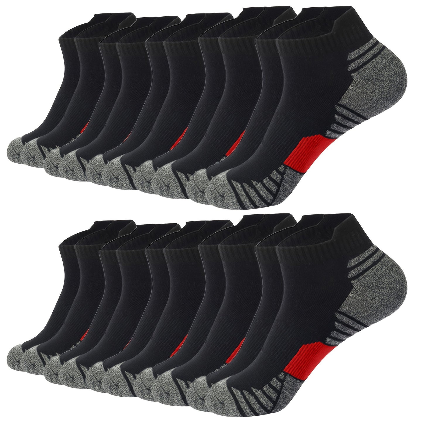 Heren Sokken Set 12 Paar Ademend Comfortabel voor Dagelijks Gebruik Katoen en Synthetisch Meerkleurig Zwart Wit Blauw Grijs