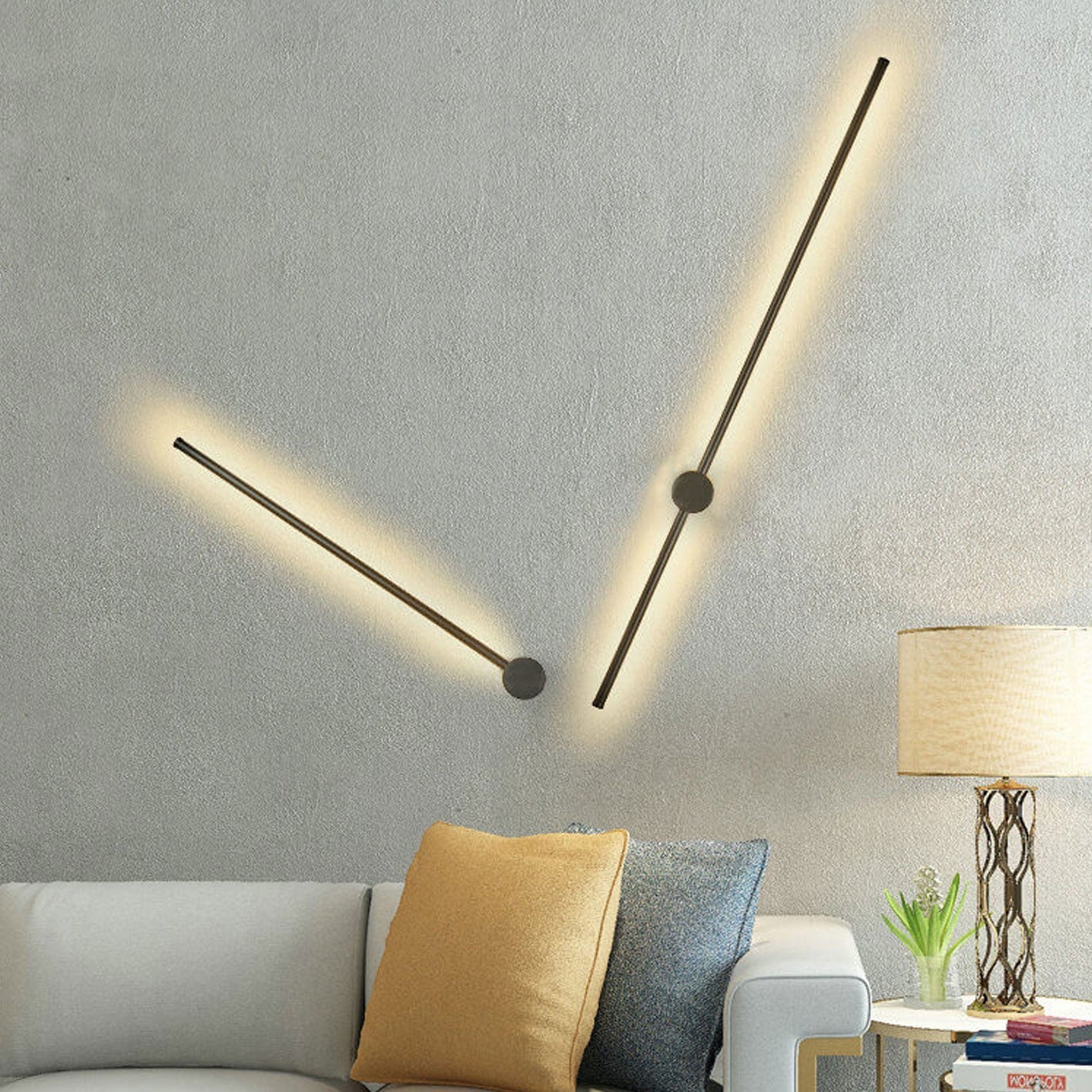 Wandlamp LED Staf Aluminium Zwart Goud 60cm 80cm Woonkamer Slaapkamer Studeerkamer Lijnlamp Minimalistisch Modern Sfeerlamp