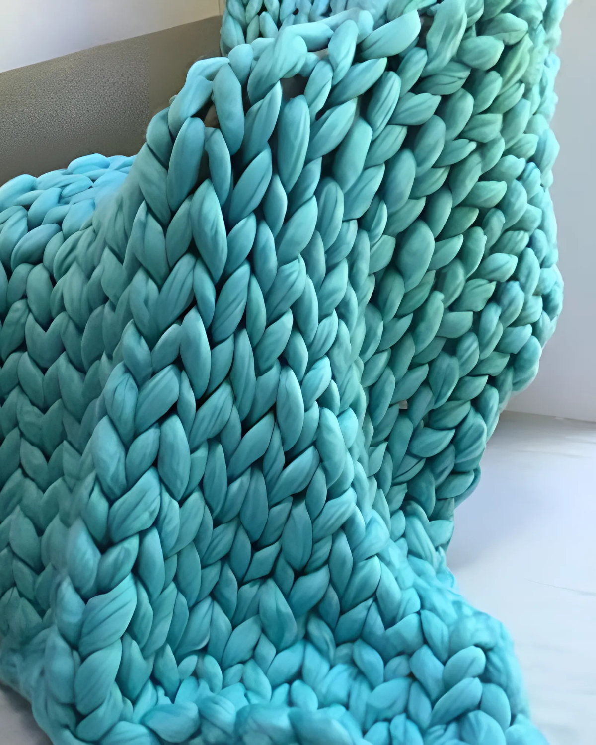 Handgebreid Chunky Plaid – Dik Gebreide Deken in Zachte Chenille voor Bank en Bed