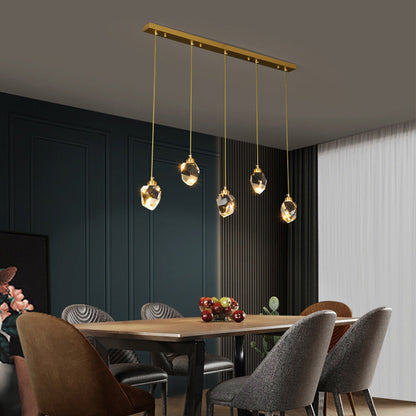 Hanglamp Glas Metaal Goud Verstelbaar Eettafel Woonkamer Keukeneiland Druppelvorm Designlamp Sfeerverlichting