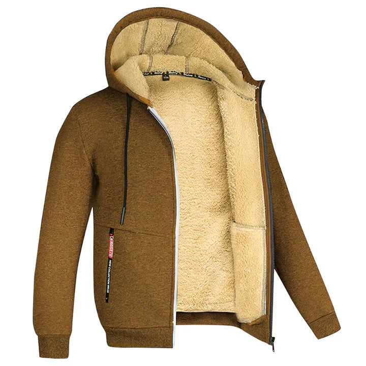 Heren Fleece Hoodie met Rits Warm en Zacht