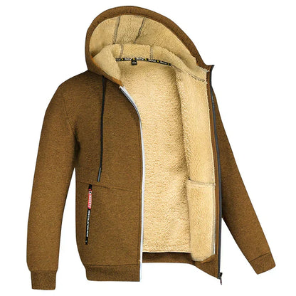 Heren Fleece Hoodie met Rits Warm en Zacht