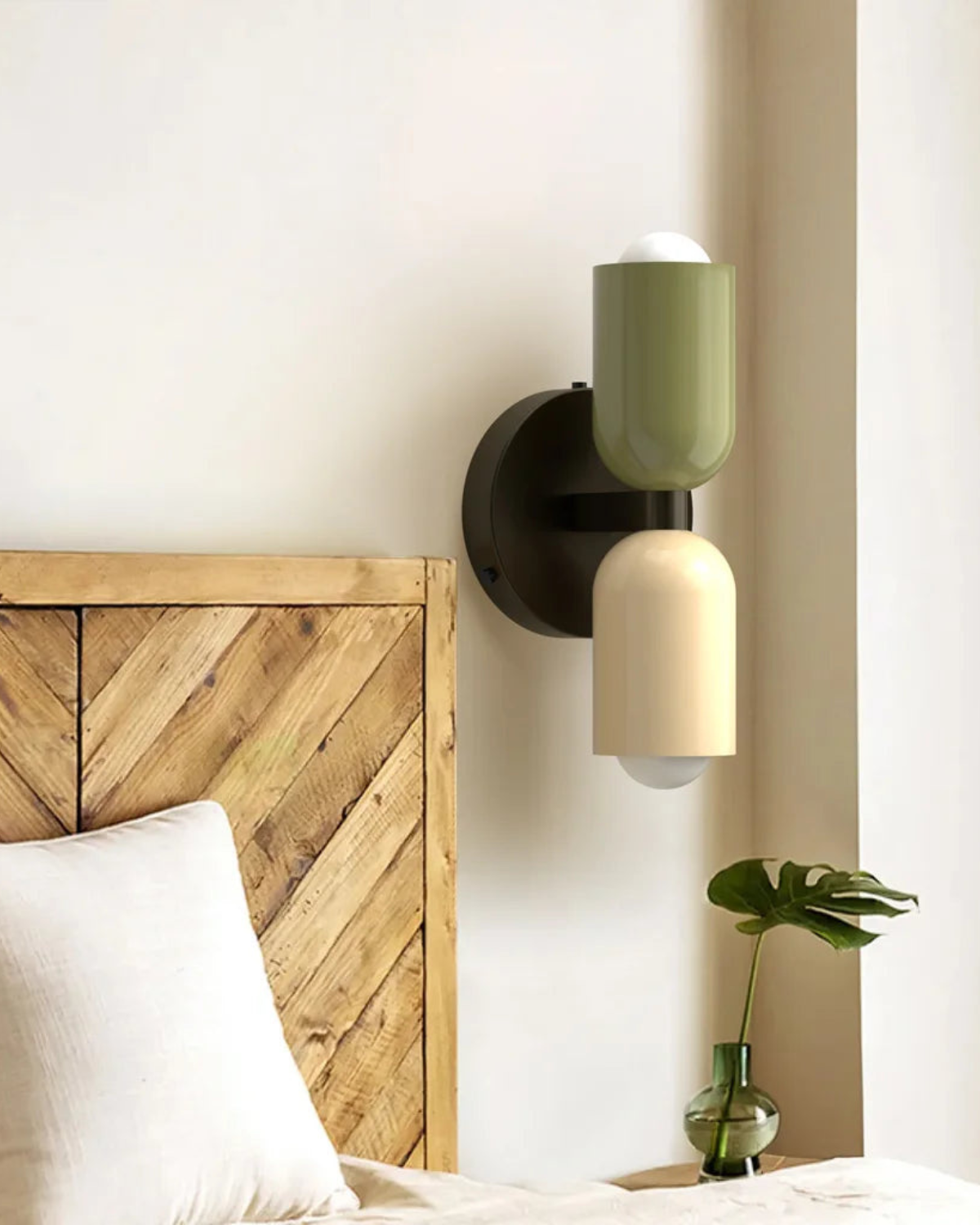 Wandlamp Dubbele Ronde Kap Zwart Frame Warm Sfeerlicht Slaapkamer Woonkamer Gang Minimalistische Wandverlichting Modern Japandi Scandinavisch Interieur