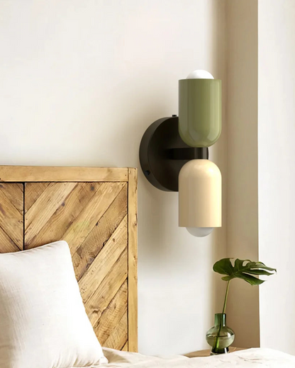 Wandlamp Dubbele Ronde Kap Zwart Frame Warm Sfeerlicht Slaapkamer Woonkamer Gang Minimalistische Wandverlichting Modern Japandi Scandinavisch Interieur