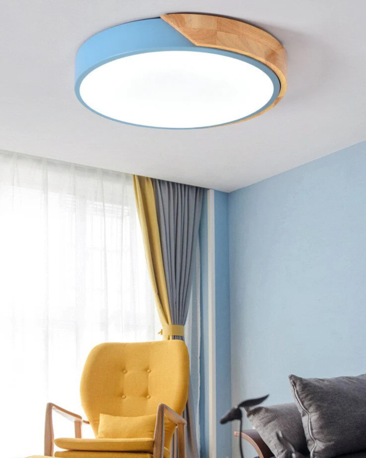 Moderne ronde plafondlamp met houtaccent en LED verlichting – minimalistische designlamp in 23 30 40 50 en 60 cm