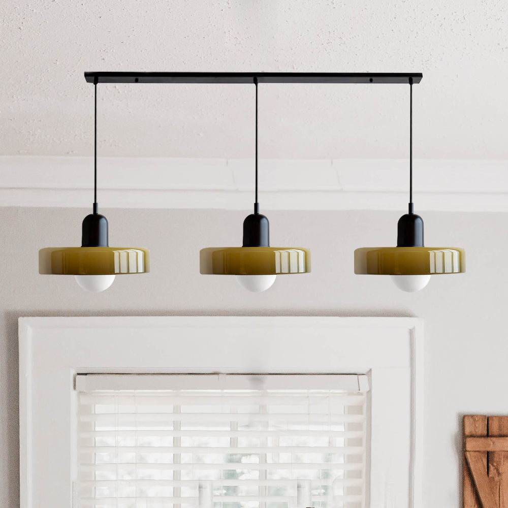 Luccon Triple Hanglamp Glas G9 Retro Kleuren Eettafel Woonkamer Design Verlichting Meerlamp
