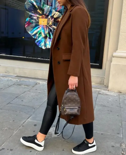 Dames Trenchcoat Lange Warme Herfst Winter Coat