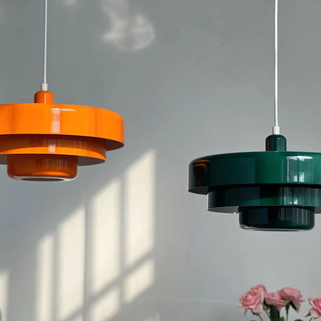 Hanglamp Metaal Gelaagd Ø35cm Oranje E27 Eettafel Woonkamer Retro Design Verlichting Industrieel Modern