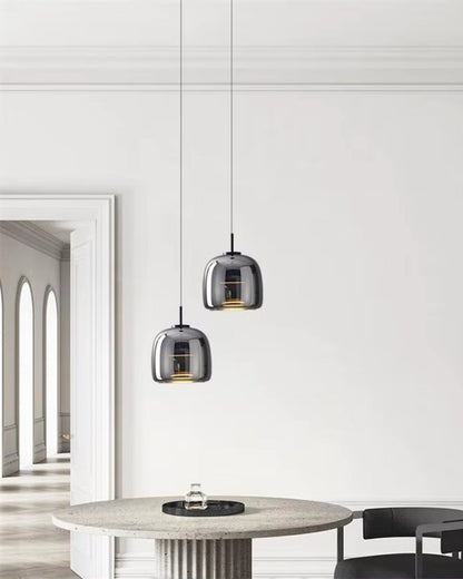 Hanglamp Rookglas met LED Verlichting Goud Zwart Amber Dimbaar Eetkamer | Scandinavische Glazen Plafondlamp Metalen Finish Keukeneiland Moderne Verlichting Woonkamer Design