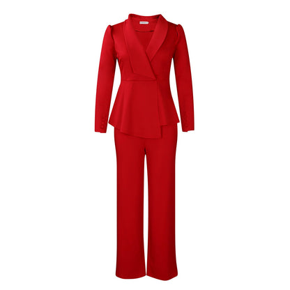 Dames Blazer Set Tweedelig Zakelijke Pantalon Suit