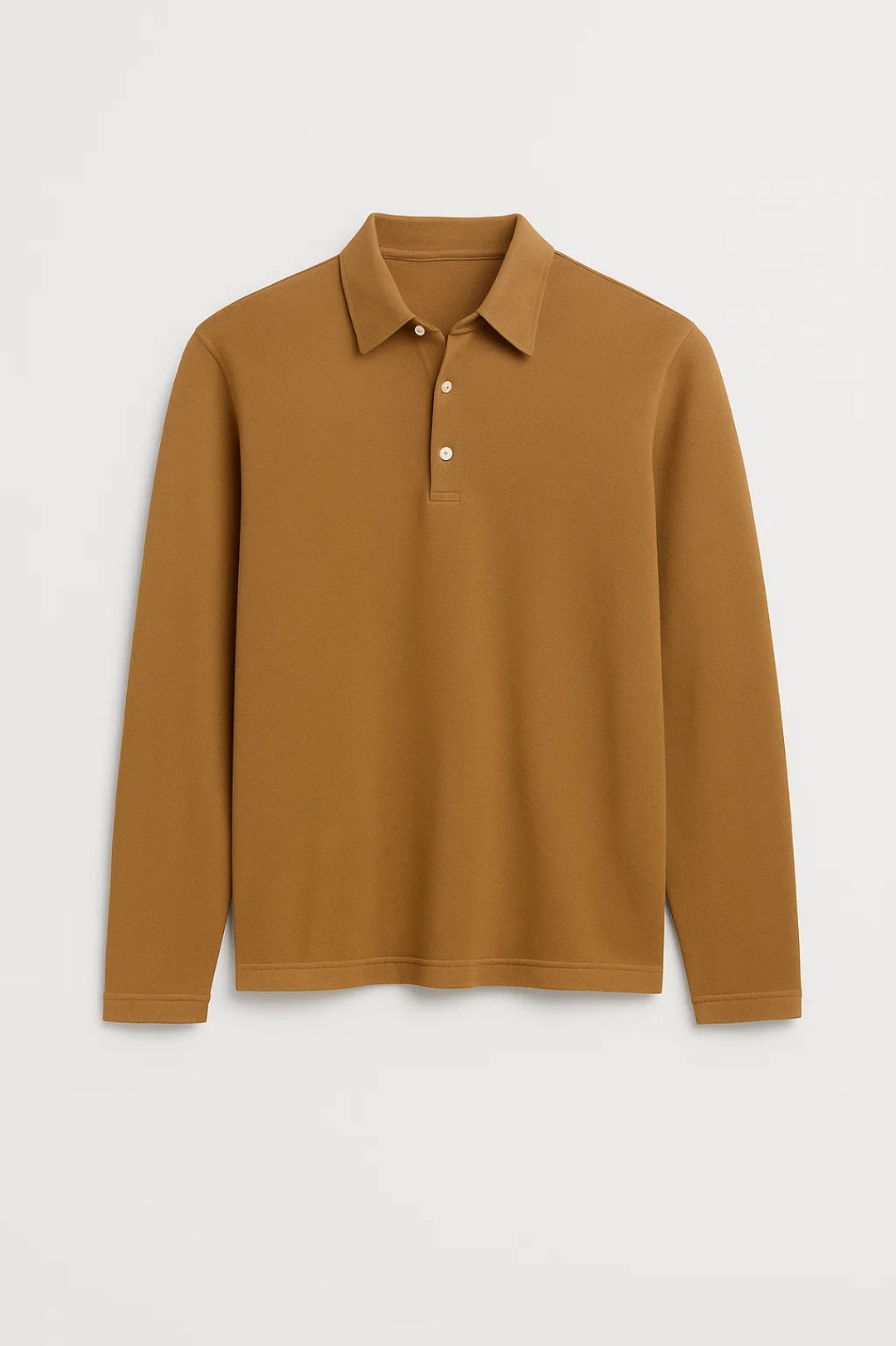 Heren T Shirt Slim Fit Lange Mouw Katoen Polokraag