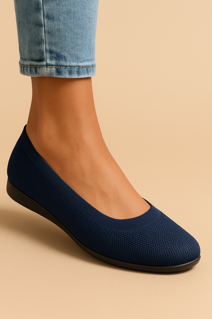 Comfortabele Gebreide Ballerina's voor Dames Met Flexibele Zool