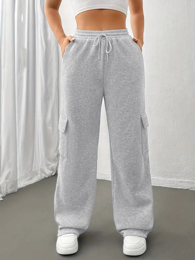 Dames Joggers Rechte Zijzakken Sportieve Broek