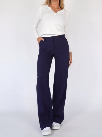 Wijde Pijpen Broek voor Vrouwelijk Comfortabel Chic