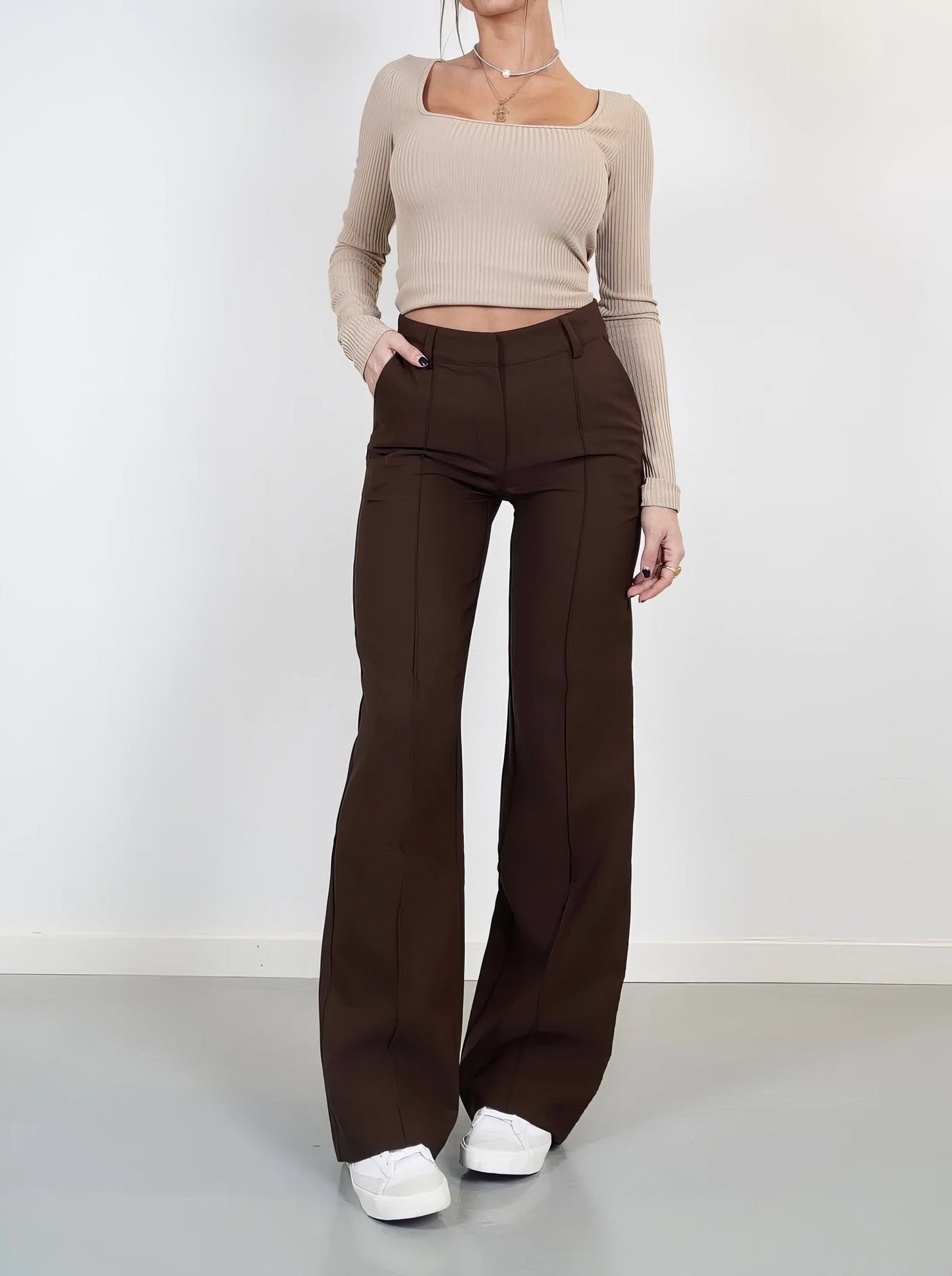 Wijde Pijpen Broek voor Vrouwelijk Comfortabel Chic