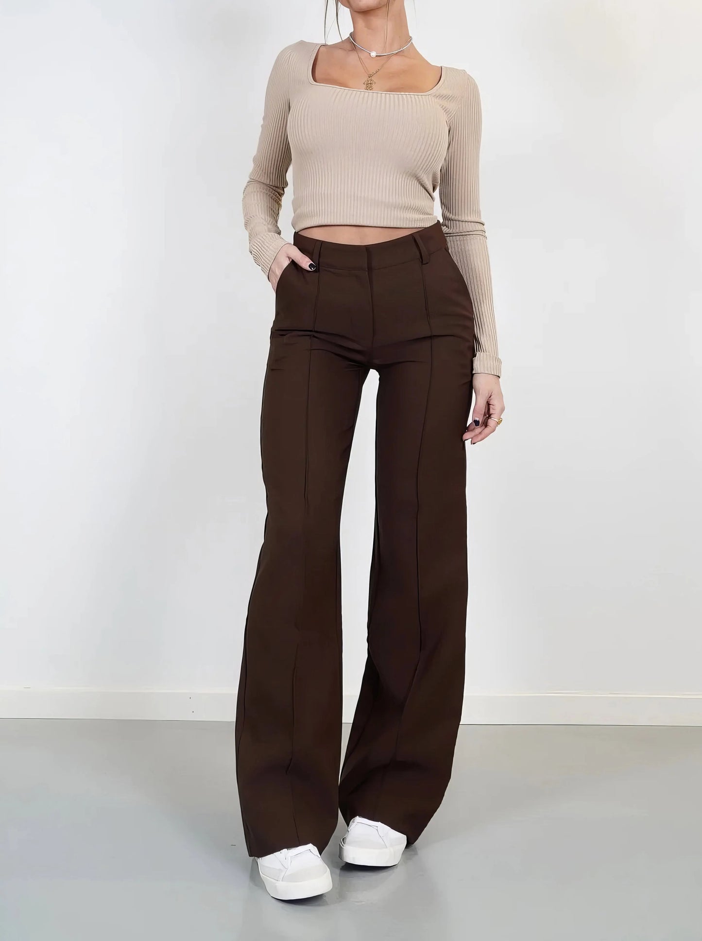 Hoge Taille Broeken Zomerse Stijl Chic Comfortabel