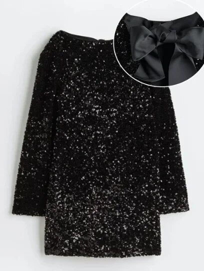 Feestjurk voor Vrouw Glitter Jurk Kort en Feestelijk