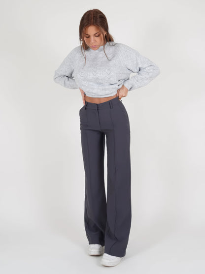 Wijde Pijpen Broek voor Vrouwelijk Comfortabel Chic