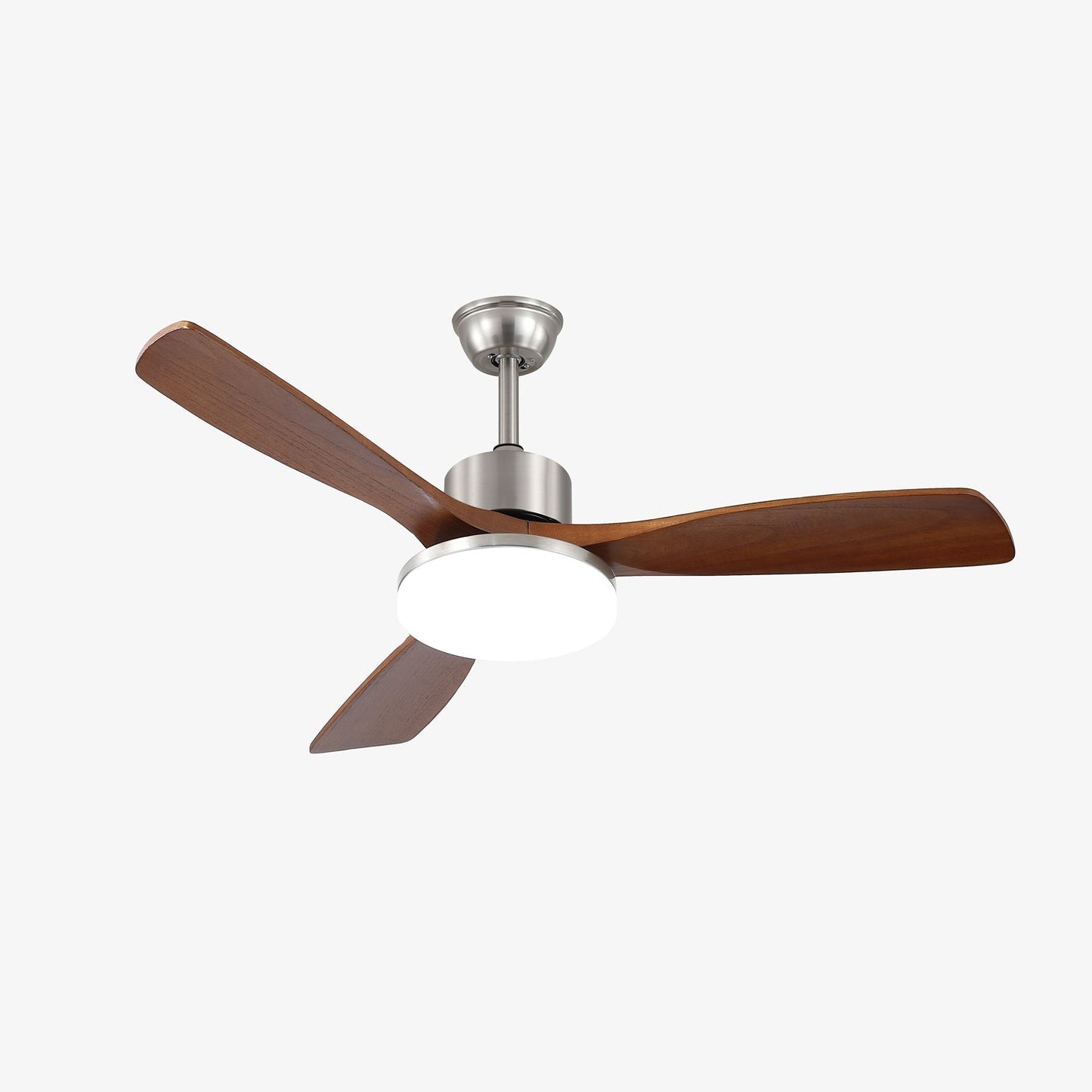 Moderne plafondventilator met verlichting – houtlook design voor ultiem comfort