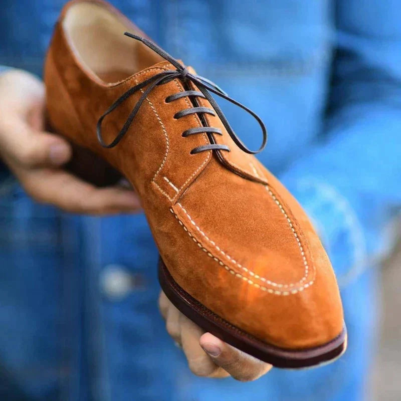 Lederen Oxfords Schoenen Klassiek Wildleder Bruin - StudioMarella
