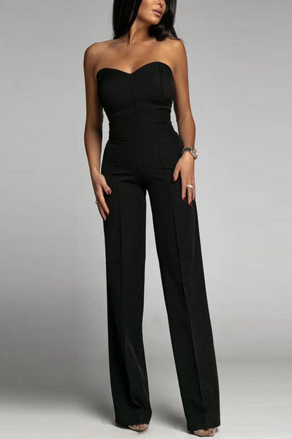 Elegante Jumpsuit Zonder Schouderbanden Minimalistisch Chic - StudioMarella
