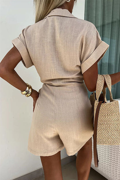 Dames Jumpsuit Linnen Katoen Trendy Pasvorm