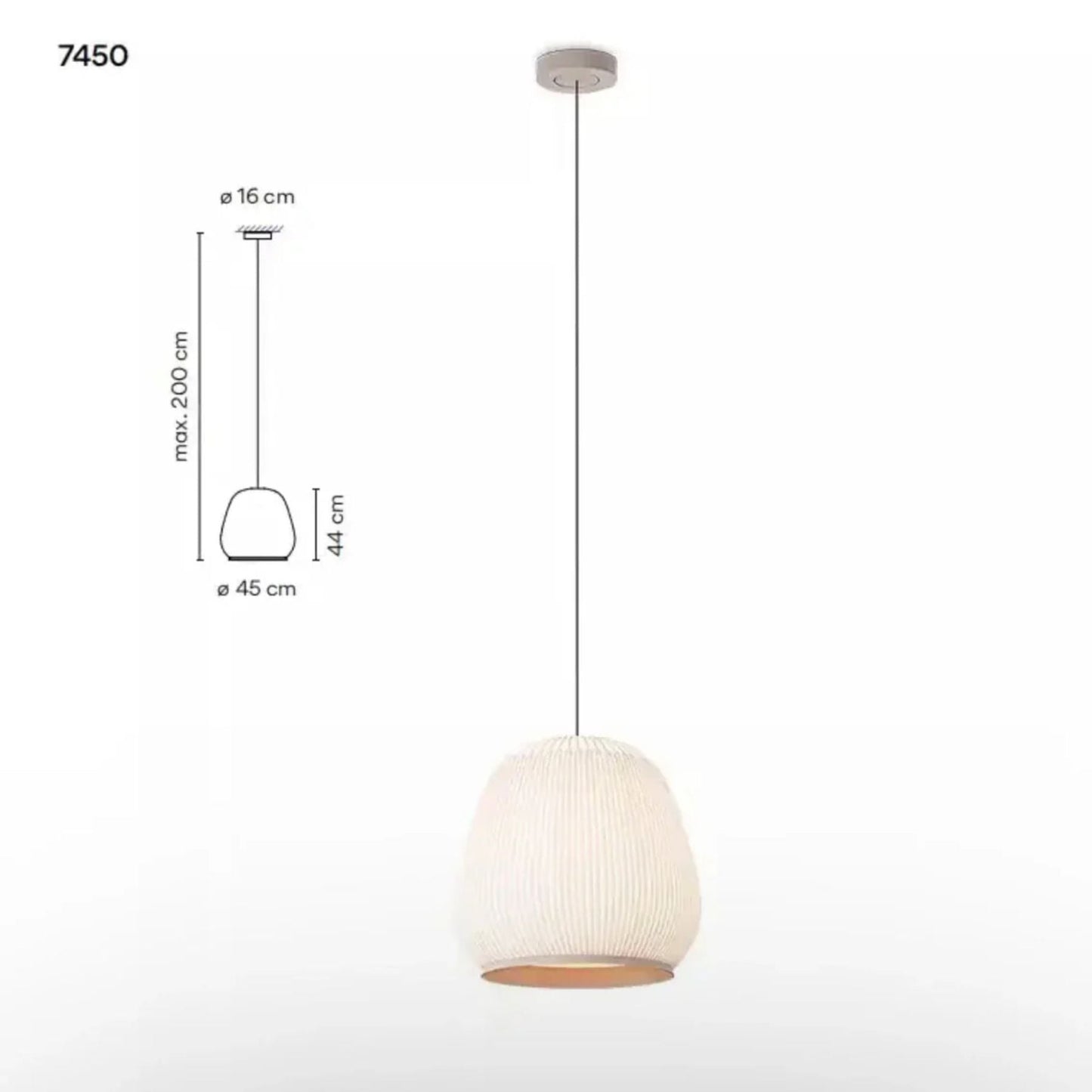 Japandi Hanglamp 3D Lycra 45 cm Beige Eettafel Woonkamer Dimbare LED Hanglamp Scandinavische Verlichting Interieur