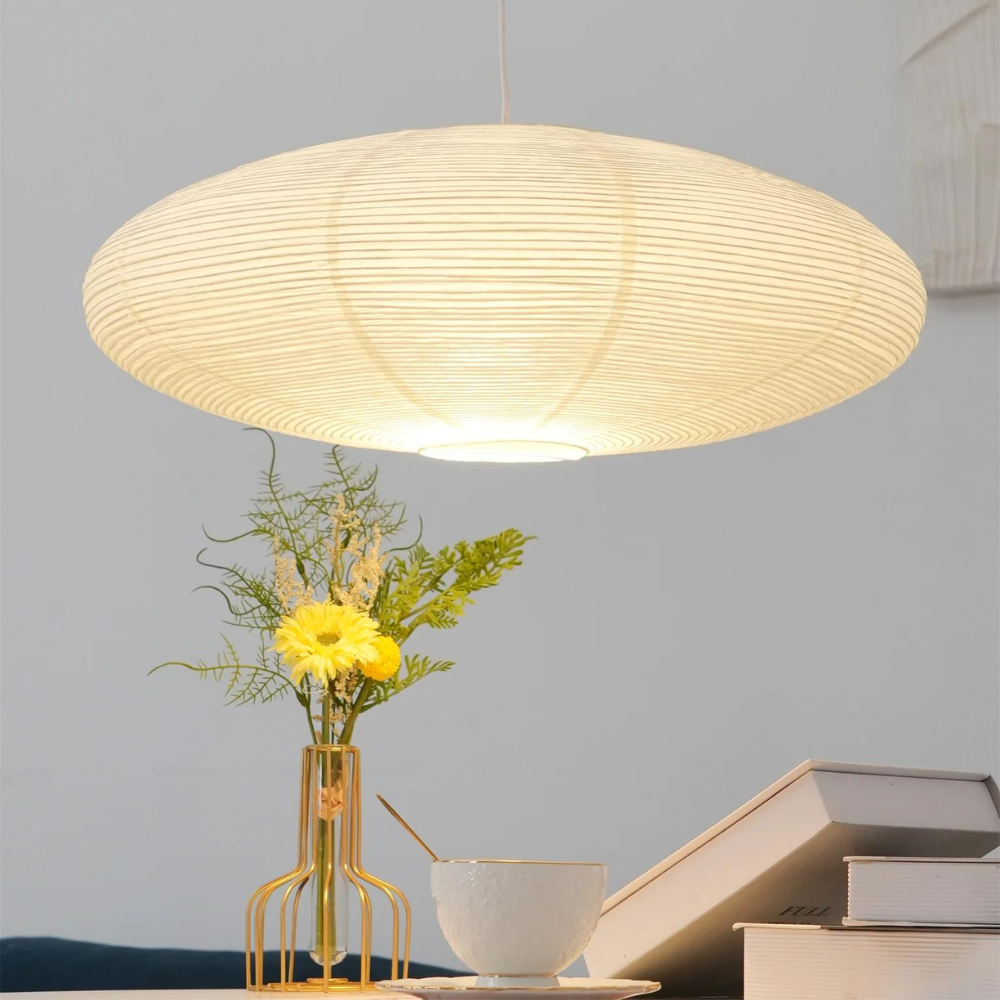 Plafondlamp Mulberry Papier Japandi Design Ø50 Ø60 LED Dimbaar Wit Geometrisch