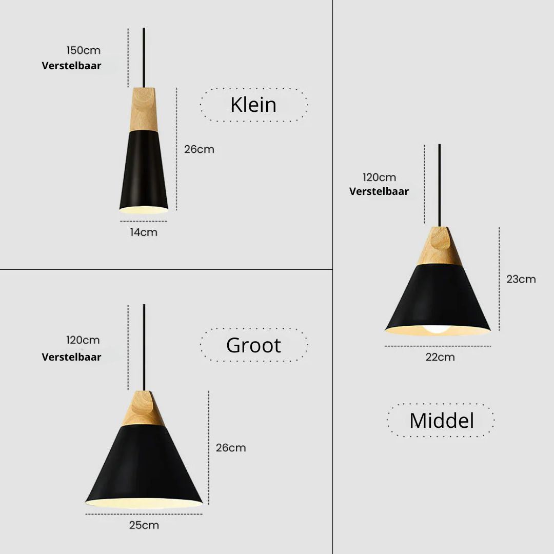 Hanglamp Hout Aluminium E27 Kleurrijk Eetkamer Woonkamer Keuken Designlamp Modern