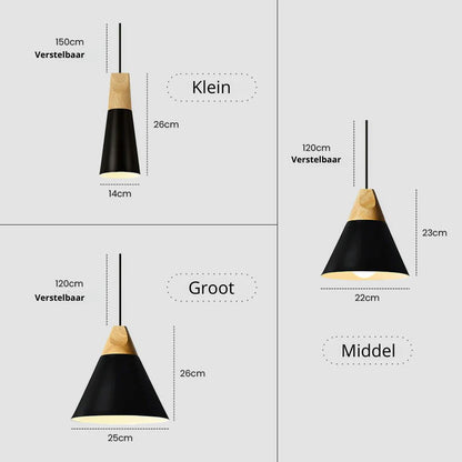 Hanglamp Hout Aluminium E27 Kleurrijk Eetkamer Woonkamer Keuken Designlamp Modern