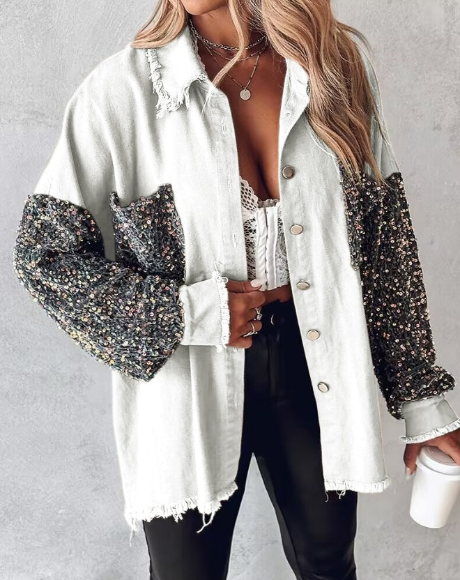 Cherie Jas Lange Mouwen Glitter Pailletten