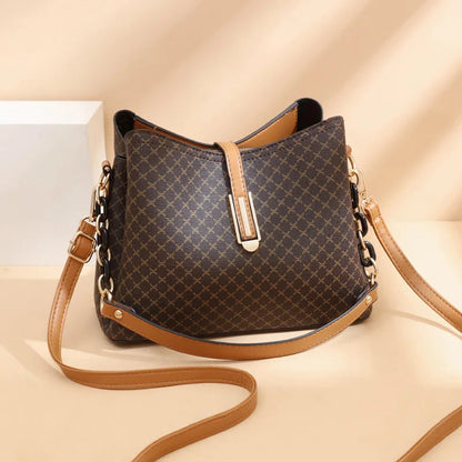 Handgemaakte Schoudertas Dames PU-leer Vintage Stijl Camel Zwart Bruin Dagelijks Gebruik Elegante Tas