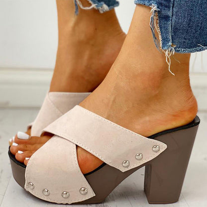 Demi Sandalen Hoge Hak Gekruiste Banden Design