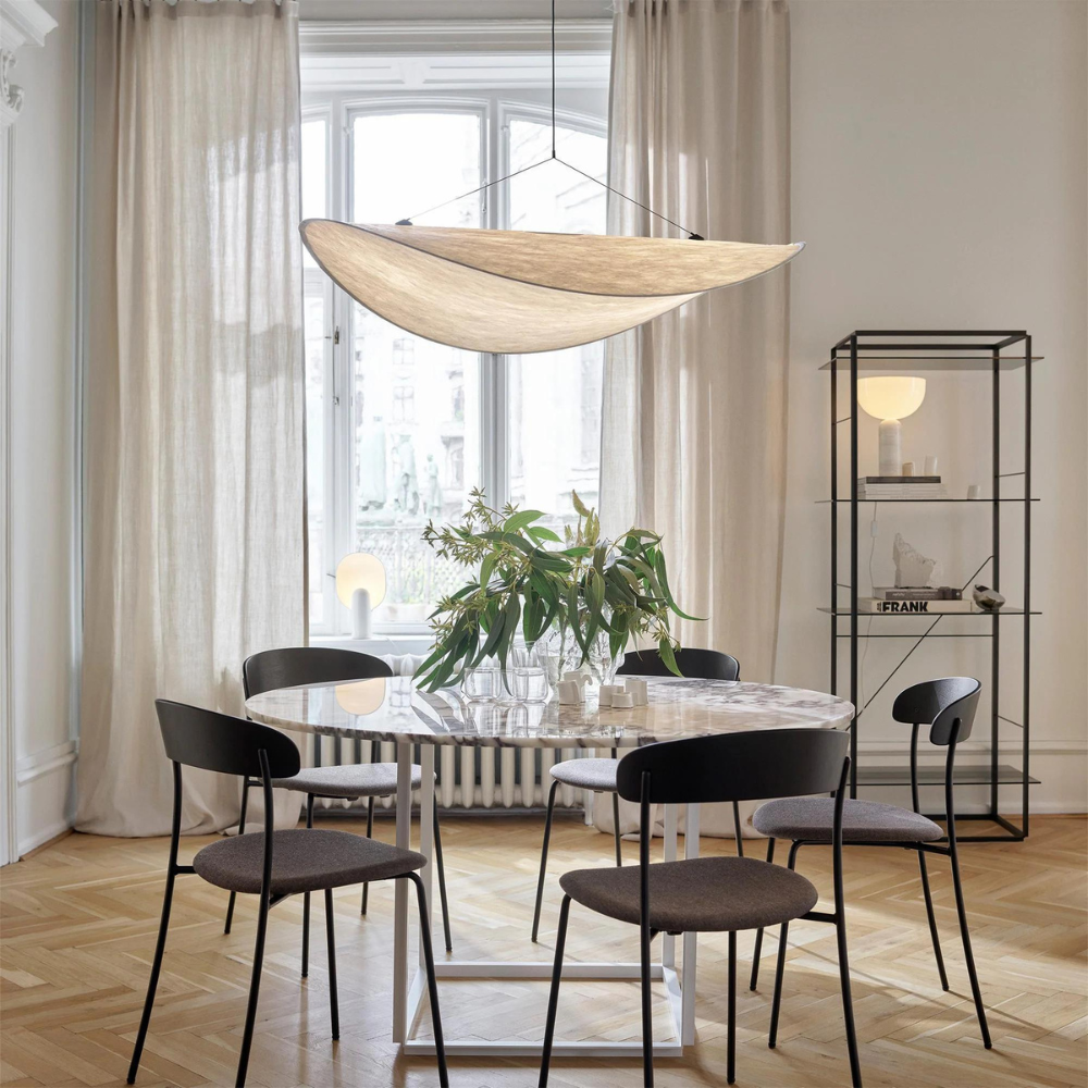 Hanglamp Japandi Handgeweven Zijde Wit Ø40 Ø60 Ø80 Slaapkamer Eetkamer