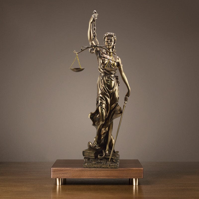 Beeld Godin van Justitia Hars Decoratief Sculptuur Advocaat Kantoor 30cm