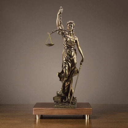 Beeld Godin van Justitia Hars Decoratief Sculptuur Advocaat Kantoor 30cm