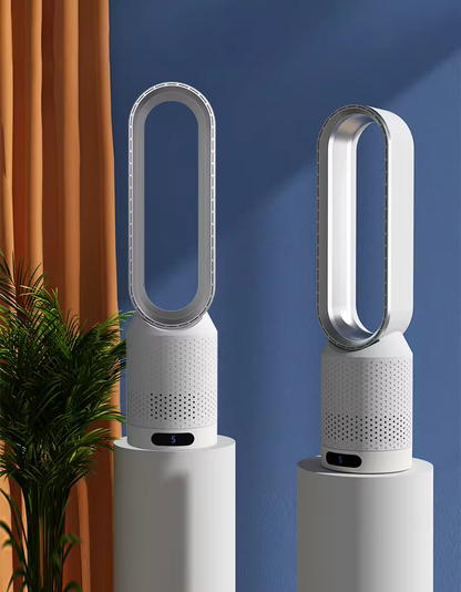 Bladeloze ventilator met luchtkoeler functie en stille luchtcirculatie voor slaapkamer en woonkamer