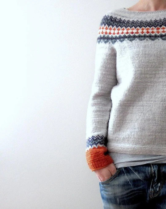 Zachte Grijze Trui Comfortabel Boho Chic