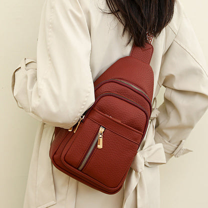 Casuele Schouder tas met Ritsluiting