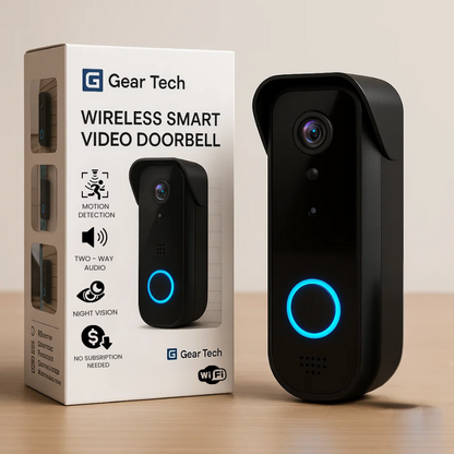 Draadloze Smart Video Deurbel Camera | HD-Beeldkwaliteit Dag & Nacht | WiFi Tweerichtings Intercom | Bewegingsdetectie | Geen Abonnement Vereist | Weerbestendig | Oplaadbare Batterij 90 Dagen