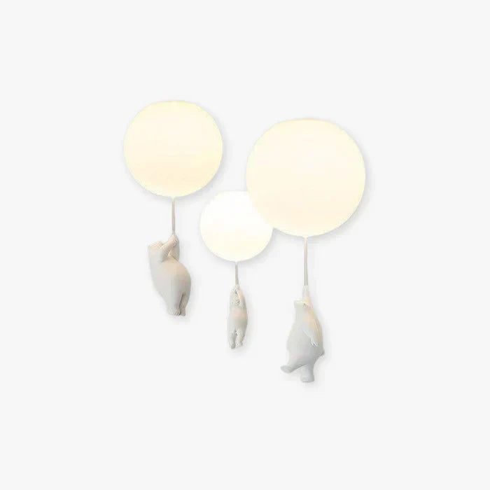 Kinderkamer hanglamp met beer en ballon, speelse plafondlamp met warm led licht voor slaapkamer en woonkamer