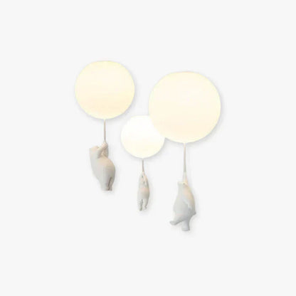 Kinderkamer hanglamp met beer en ballon, speelse plafondlamp met warm led licht voor slaapkamer en woonkamer