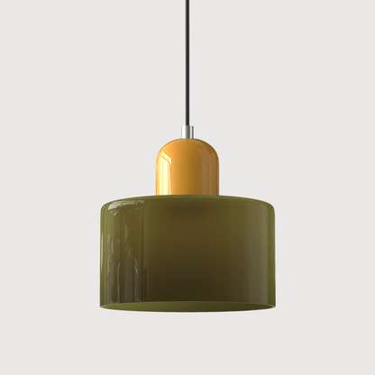 Glazen Hanglamp Bauhaus-Stijl Handgeweven Afwerking Eetkamer Woonkamer