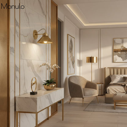 Globe Wandlamp met Gebogen Arm – Moderne Industriële Verlichting voor Badkamer, Slaapkamer en Gang